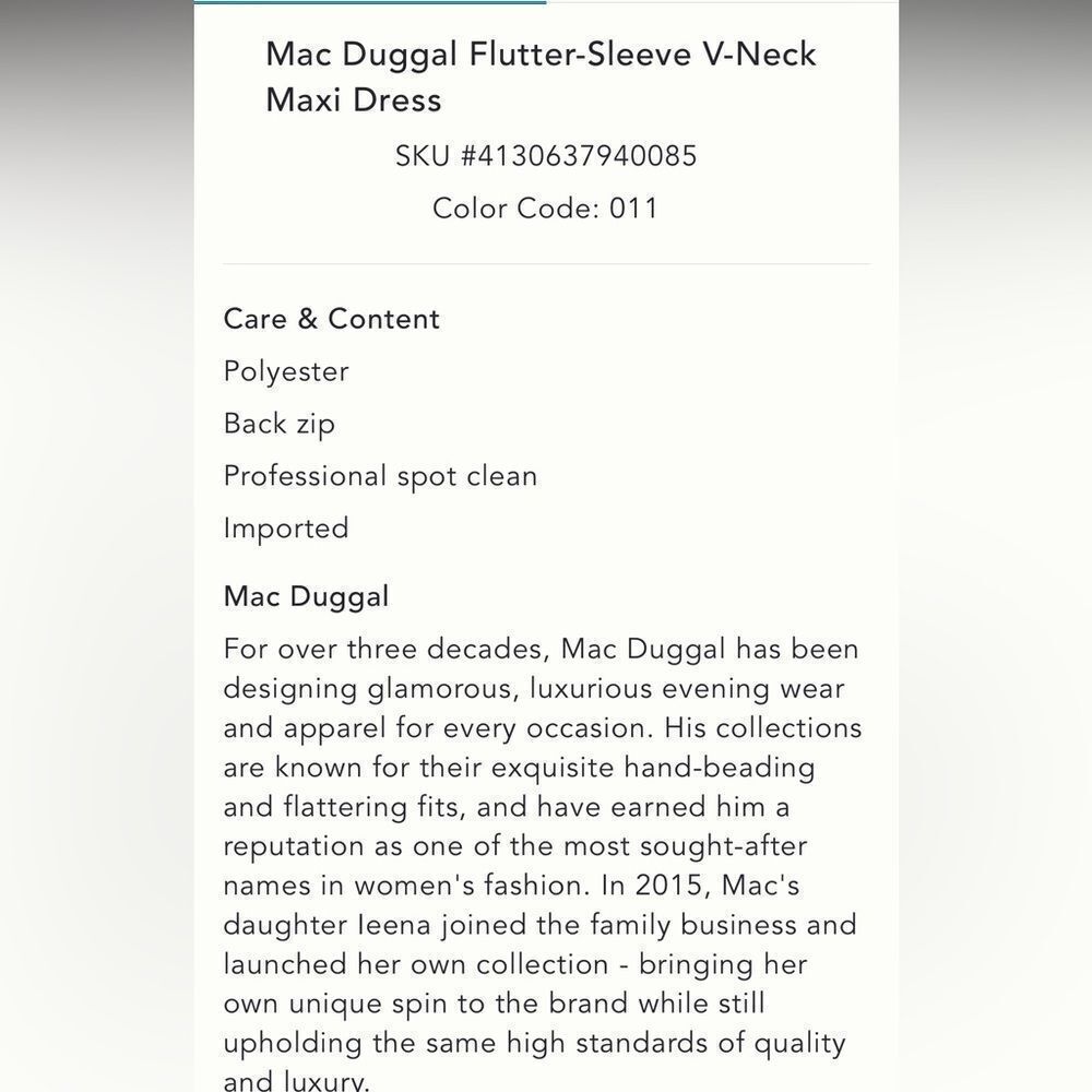 Mac Duggal Flutter-Sleeve V-Neck Maxi Dress/ size 10 - Picture 11 of 12